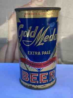 INDOOR Gold Medal Flat Top Beer Can Grace Bros Santa Rosa IRTP OI label cap ale