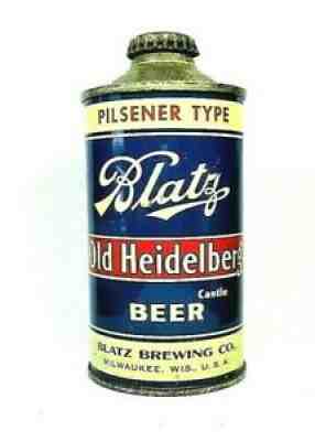 BEAUTIFUL " BLATZ Old Heidelberg " Cone Top Beer Can Blatz Brew Milwaukee Wi.
