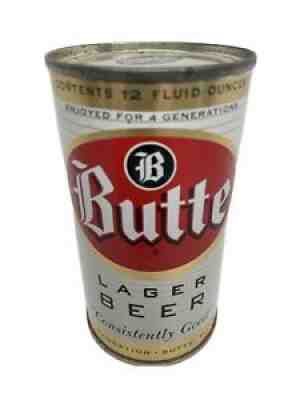 Butte Lager Beer -1950â??s Flat Top Can- Montana - Vanity Lid.All Original. Minty