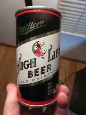 Super Minty Miller High Life (Black) Girl On Moon 12 Oz. Flat Top Beer Can