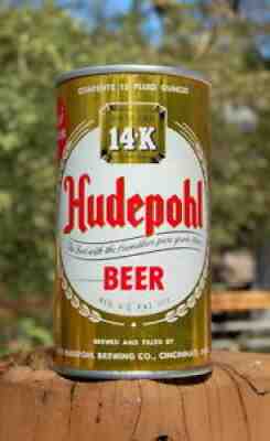 SUPER SHINY TOUGH VERSION HUDEPOHL 14-K "POP-OFF TOP" ZIP TAB BEER CAN!
