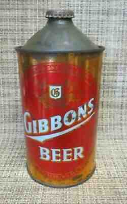 Vintage Gibbons Beer The Lion Inc. Brewers Wilkes-Barre, PA. Quart Cone Top Can