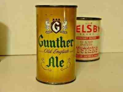 GUNTHER OLD ENGLISH ALE FLAT TOP EMPTY BEER CAN BALTIMORE MD TOP OPENED TOUGH