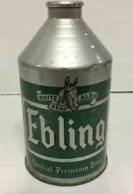 Ebling White Head Ale Crowntainer Cone Top Beer Can IRTP Ebling New York NY