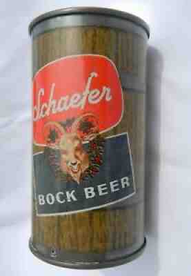 FLAT TOP BEER CAN SCHAEFER BOCK BROOKLYN NY 128-21 KEGLINED IRTP