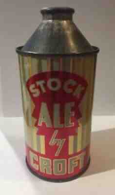 Vintage Stock Ale By Croft High Profile Cone Top Beer Can. 1940â??s. No Rust.