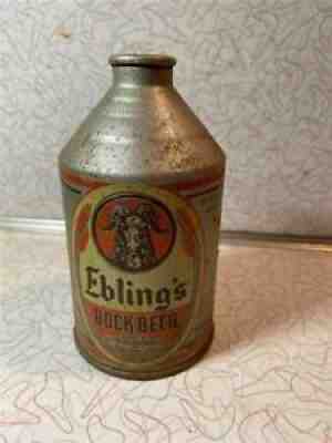 Ebling BOCK Crowntainer Cone Top Beer Can IRTP Displays Very Well