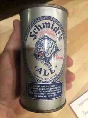 Schmidtâ??s Tiger Brand Ale Empty Flat Top Beer Can C. Schmidt Philadelphia PA