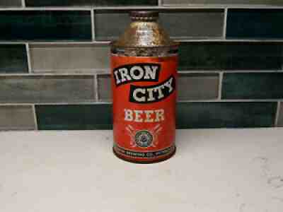 TOUGH RED IRON CITY * IRTP * B.O.;CONE TOP BEER CAN(USBC 169 31) ORIG.CROWN