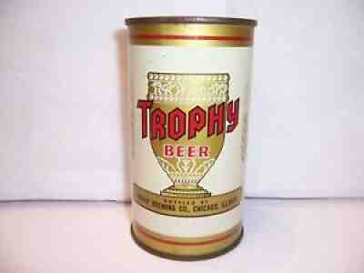 1950's Trophy Flat Top Beer Can Brewed in Chicago, Ill Non-OI Bottom Opened