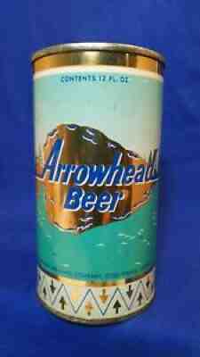 ARROWHEAD BEER ~ 12 FL OZ GOLD FLAT TOP CAN ~ COLD SPRING MINNESOTA ~ STUNNING