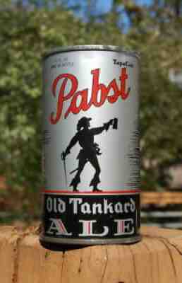MINTY 1937 PABST OLD TANKARD ALE O/I FLAT TOP BEER CAN! NY,NY LICENSE LID!
