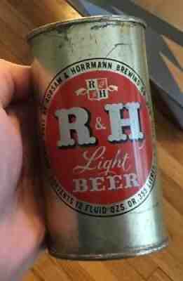 Old R&H Light Beer Can Staten Island NY Flat Top 1950s Rubsam & Horrmann