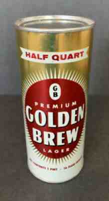 STUNNING Golden Brew Premium Lager Beer Can 16oz / Pint / Half Quart Grace Bros