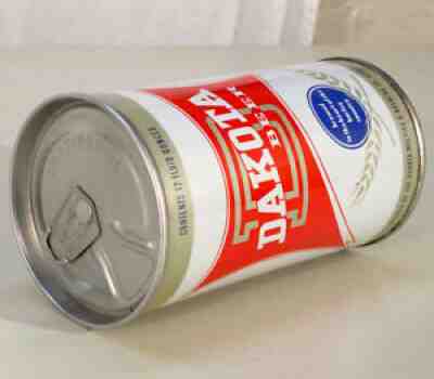 DAKOTA VERY CLEAN BOTTOM OPEN ZIP TOP BEER CAN BISMARCK NORTH DAKOTA ND PULL TAB