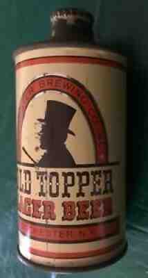 Old Topper Lager Beer Cone Top Beer Can Rochester NY