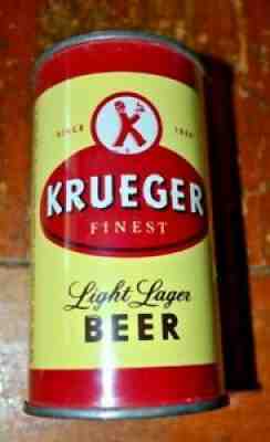 Rare Kruger Light Lager 2 Panel Flat Top Beer Can Awesome Condition