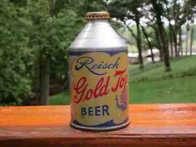 Reisch Gold Top Crowntainer Cone Top Beer Can ( SWEET)