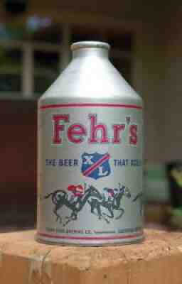 GORGEOUS FEHR'S X/L KENTUCKY DERBY CROWNTAINER CONE TOP BEER CAN!