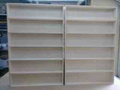 2 pc. Custom Handmade Beer Can display shelves with sliding acrylic dust cover.