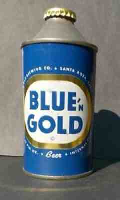 Rare BLUE 'N GOLD Cone Top Beer Can SANTA ROSA CALIFORNIA