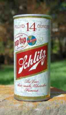 UBER RARE 1962 TAMPA "POP TOP" SCHLITZ 14 OZ ZIP TAB BEER CAN! SC TAX LID!