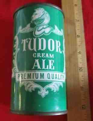 Tudor Beer Can, Cream Ale, Steel, Flat Top, 1950s, Chicago, Michigan Tax Stamp