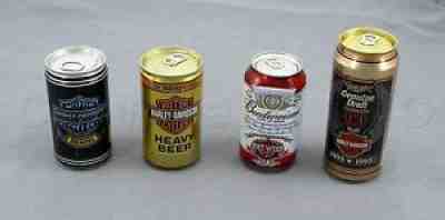 1984 1993 Harley Davidson Budweiser Miller Bike Week Beer Cans - Lot of 4