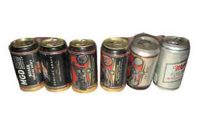 Lot Of 6 Miller Genuine Draft Stay Tab Harley Davidson & High Life Beer Cans