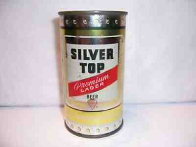 1950's SILVER TOP Flat Top Beer Can Brewed in Pittsburgh, PA Penn. Tax Lid