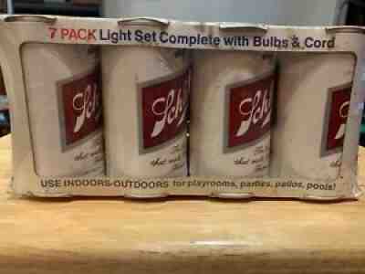 Vintage Schlitz Beer Can String Party Patio Lights RARE NIP, 7 Cans Per Set