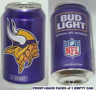 Chicago Bears Bud Light 2017 NFL Kickoff Beer Can BOTTOM OPENED