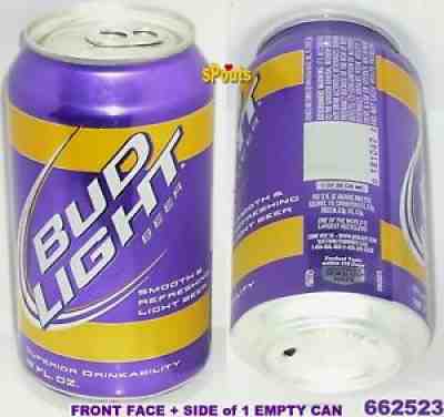 2011 FAN CAN LSU TIGER PURPLE-GOLD NCAA NFL VIKING FOOTBALL SPORT BUD LIGHT BEER