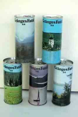 Lot of 5 Vintage Granges Fatol IIB Collectible Beer Cans Bottom Open SS G2