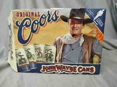 Complete 1997 John Wayne Coors Banquet Beer 12 Pack Collector Cans With Box