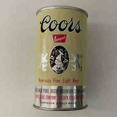 RARE VINTAGE COORS BEER CAN SEALED W/ 2 Golf Balls Banquet Alcohol Advertisement