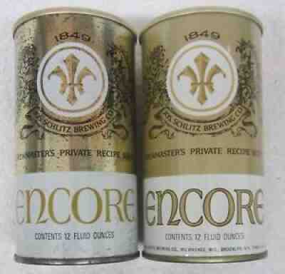 2 Different Vintage ENCORE Beer Cans Michelob by Schlitz Tab Set USBC 61-37 & 39
