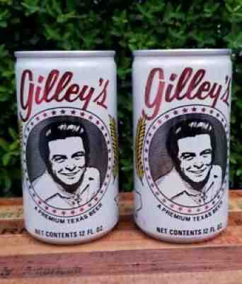 LOT 2 Vintage Mickey Gilley's A Premium Texas Beer Can - Pull Tab - Collectible