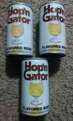 3 Hop'n Gator flavored Beer crimped steel Pull Tab Cans Pittsburgh Pennsylvania