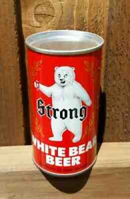 MINTY! STRONG WHITE BEAR Beer Can ~FLAT TOP~ WALTER Brewing Co. Eau Claire, WI