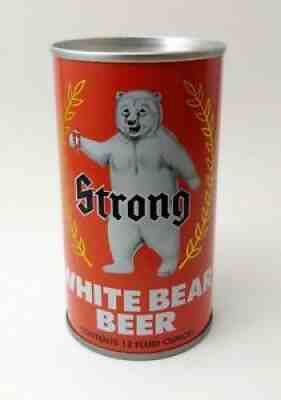 Empty STRONG WHITE BEAR Beer Can FLAT TOP WALTER Brewing Co. Eau Claire, WI