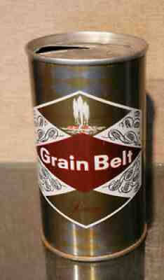 1965 GRAIN BELT STRAIGHT STEEL FAN TAB PULL TAB TOP BEER CAN MINNEAPOLIS MN