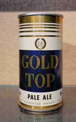 GOLD TOP 13 1/3 OUNCE STEEL PULL TAB BEER CAN QUEENSLAND BRISBANE AUSTRALIA