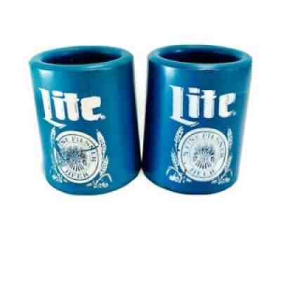 Miller Lite Beer Kooler Koozie Can Holder Coozie Pilsner Blue Vintage 70s 80s