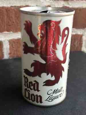 empty RED LION MALT LIQUOR Straight Steel Beer Can Cincinnati Ohio