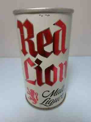 RED LION STRAIGHT STEEL PULL TAB BEER CAN HEEKIN CANNER LOGO #113-5 CINCINNATI O