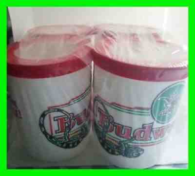 4x 1980's Vintage Budweiser Beer Styrofoam Single Can Coozie Koozie Holder Bud