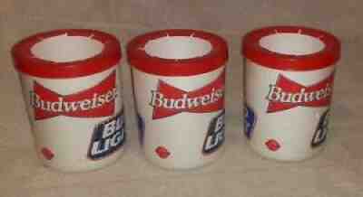 3 Vintage Budweiser Beer Styrofoam Single Can Coozie Koozie holder Bud Metroplex