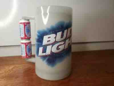 Budweiser Bud Light Plastic Mug Stein Beer Can Handle Glow In The Dark Vintage