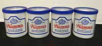 SET of 4 Vintage Retro 1980s HAMM's Beer Styrofoam Single Can Koozies HTF